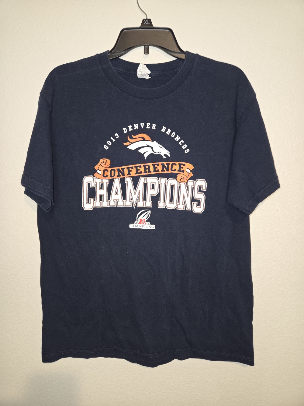Vintage Denver Broncos 2013 NFL AFC Championship Playoffs Navy  Shirt  L